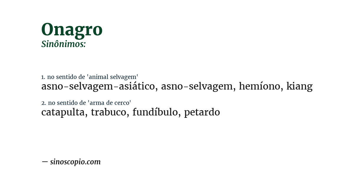 Sinônimo de onagro