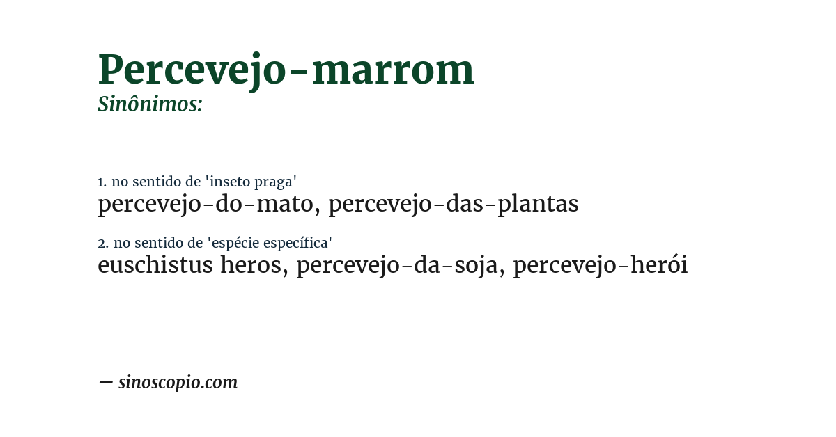 Sinônimo de percevejo-marrom