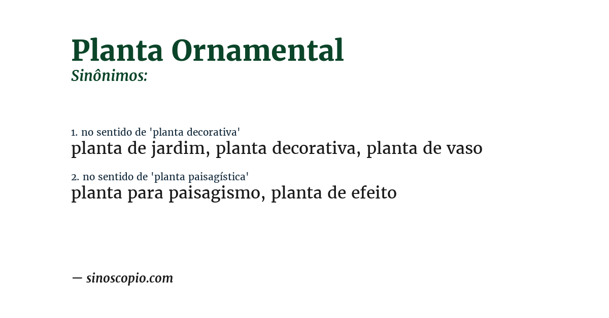 Sinônimo de planta ornamental