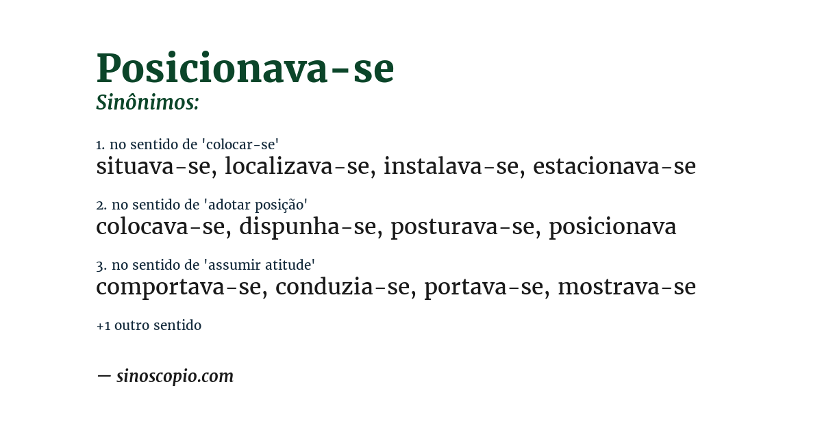 Sinônimo de posicionava-se
