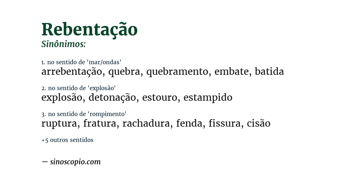 Sinônimo de rebentação
