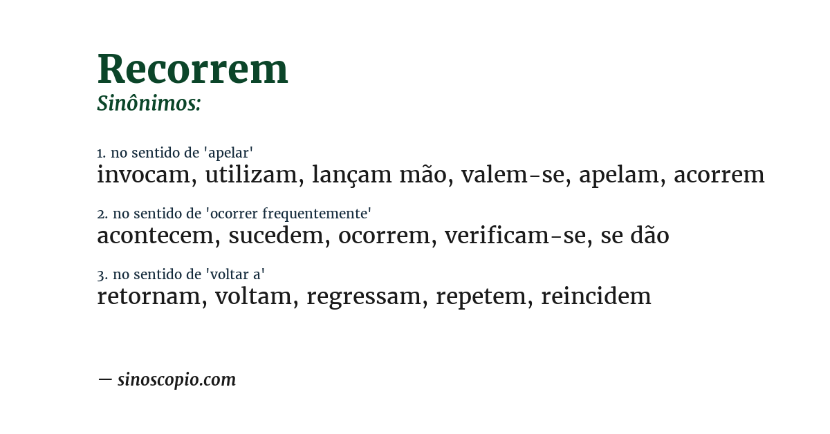 Sinônimo de recorrem