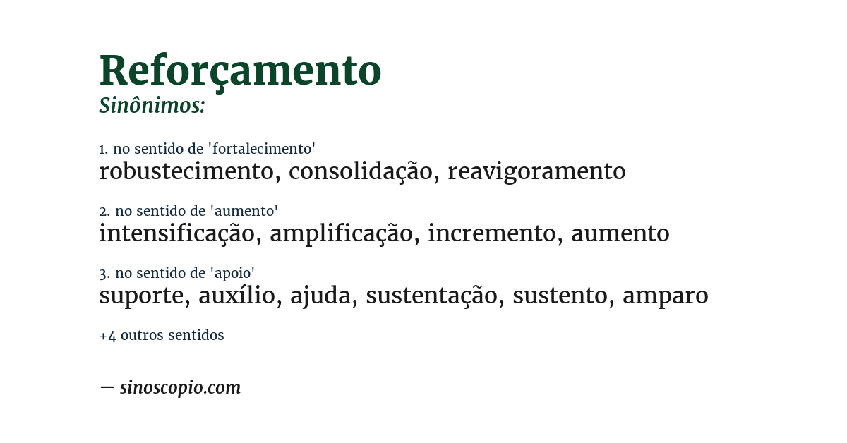 Sinônimo de reforçamento