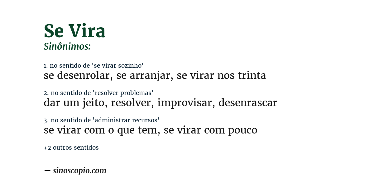 Sinônimo de se vira