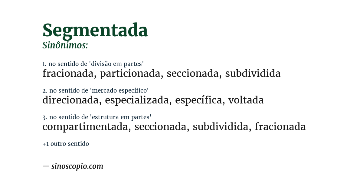 Sinônimo de segmentada