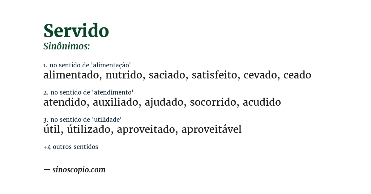 Sinônimo de servido