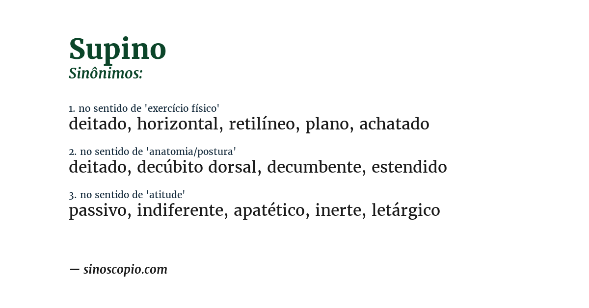Sinônimo de supino