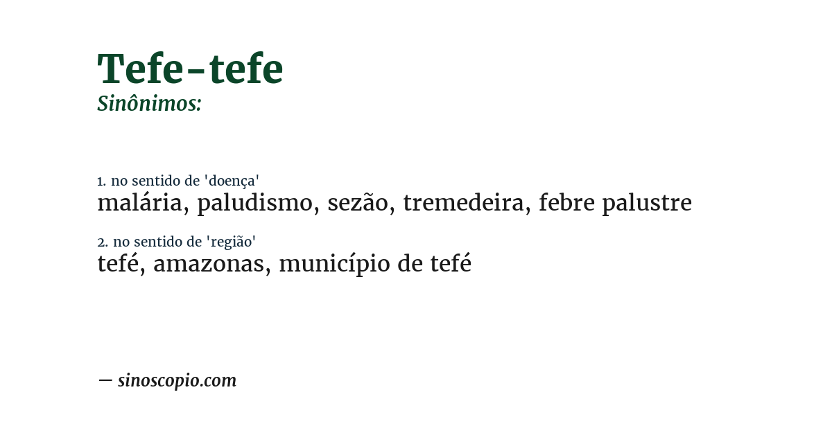 Sinônimo de tefe-tefe
