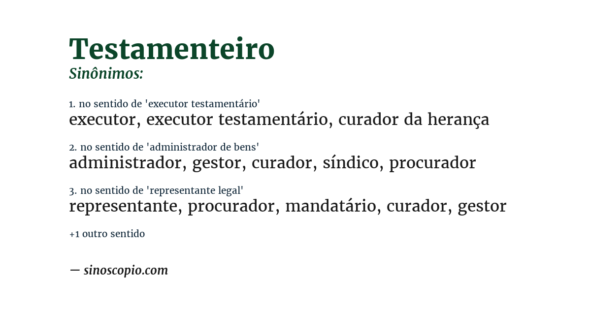 Sinônimo de testamenteiro