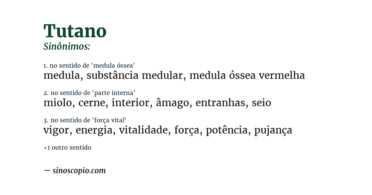 Sinônimo de tutano