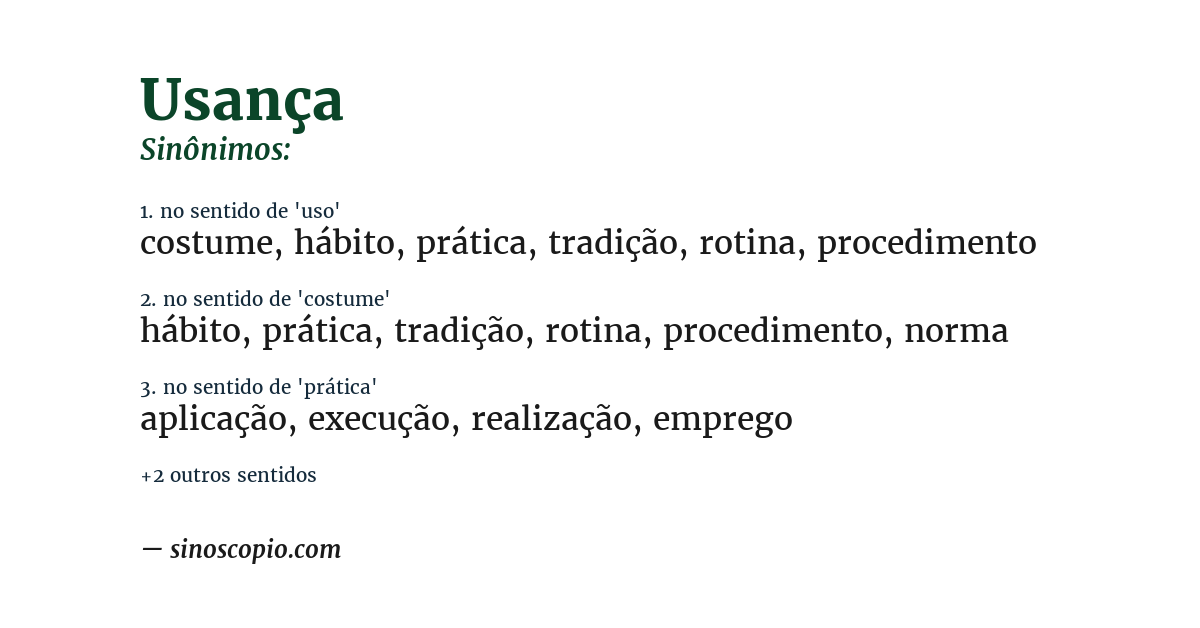 Sinônimo de usança