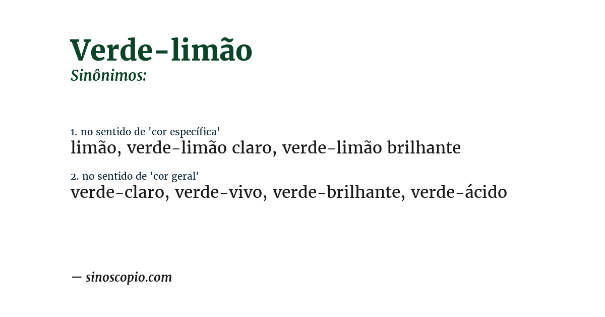 Sinônimo de verde-limão