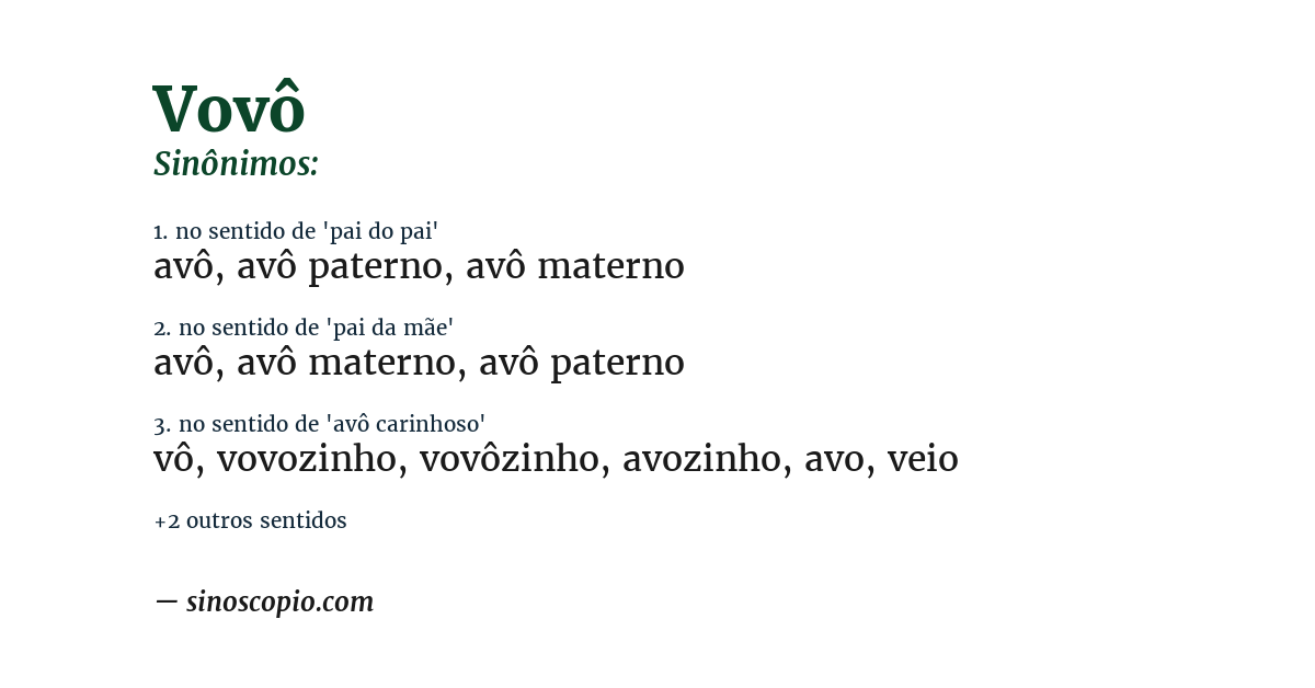Sinônimo de vovô