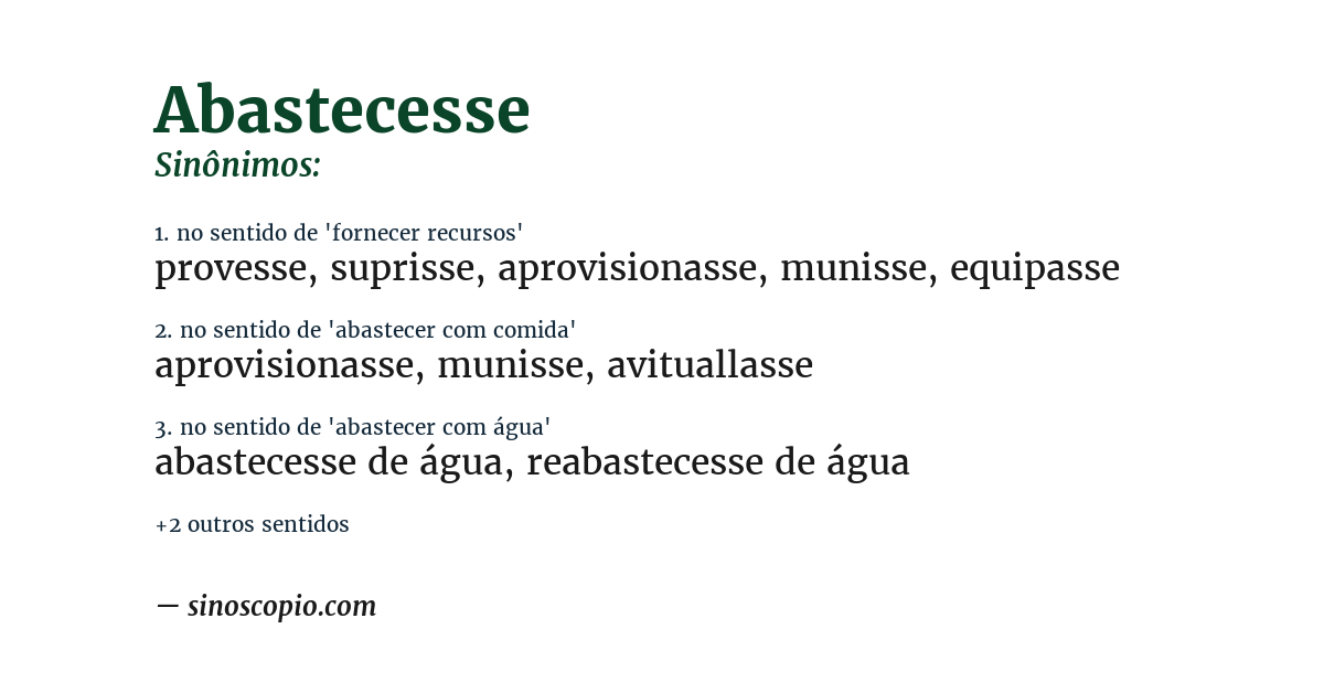 Sinônimo de abastecesse