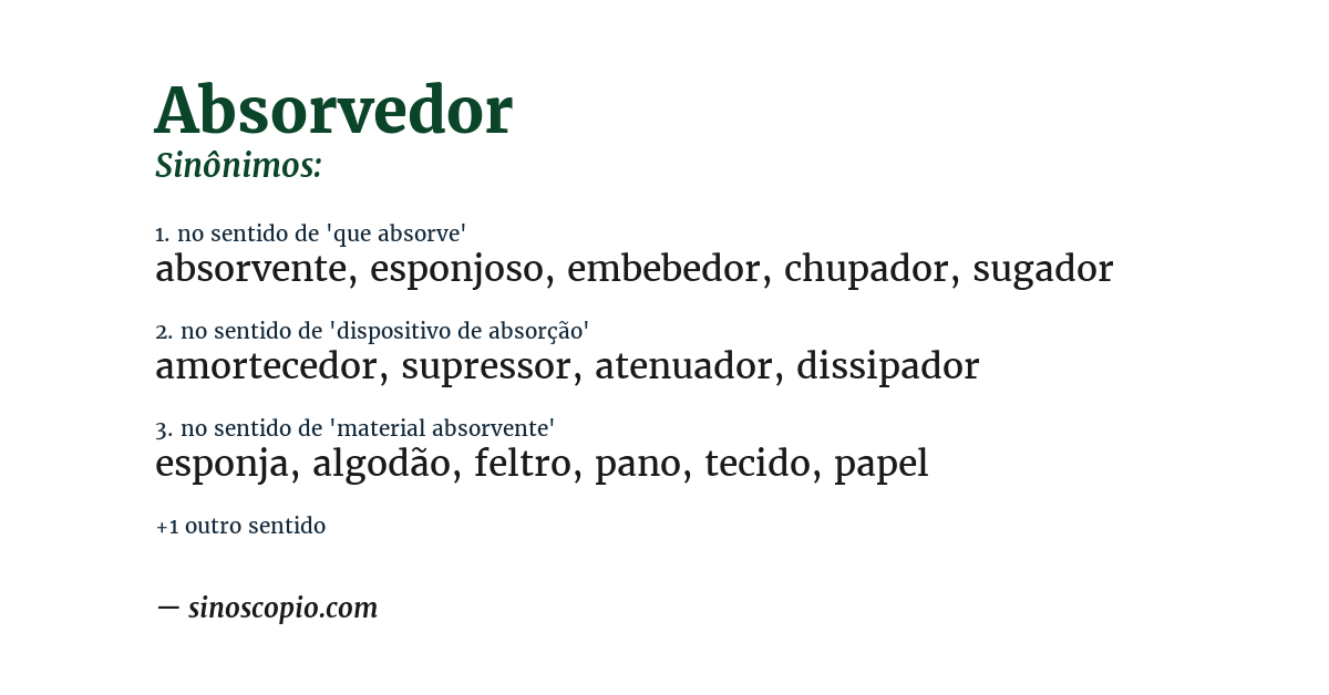 Sinônimo de absorvedor