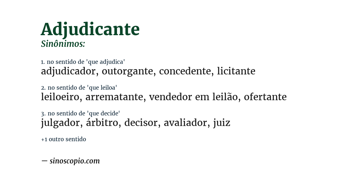 Sinônimo de adjudicante