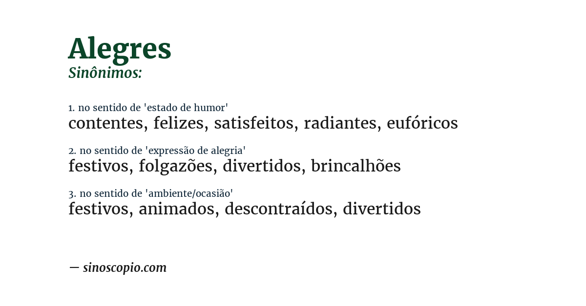 Sinônimo de alegres