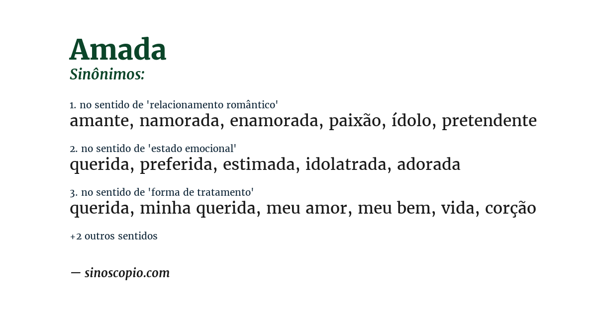 Sinônimo de amada