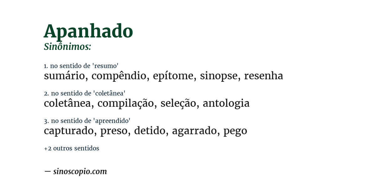 Sinônimo de apanhado
