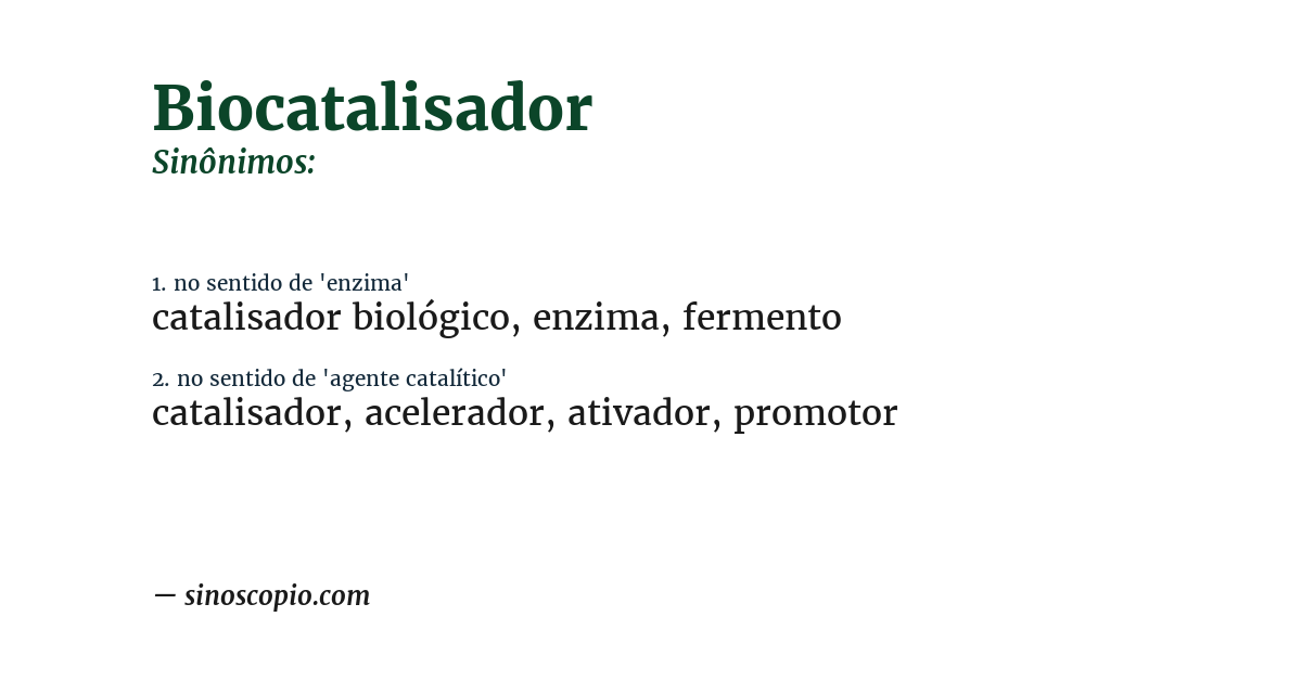 Sinônimo de biocatalisador