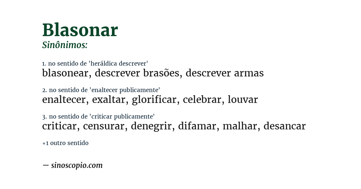 Sinônimo de blasonar