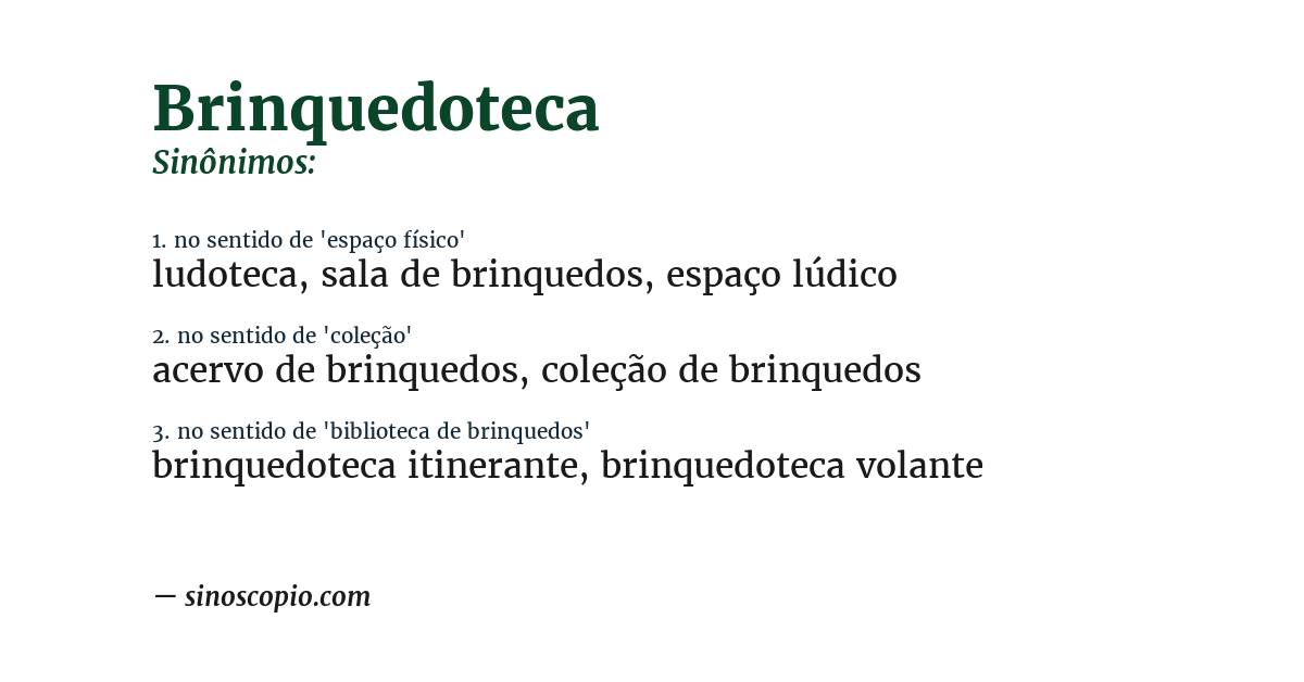 Sinônimo de brinquedoteca