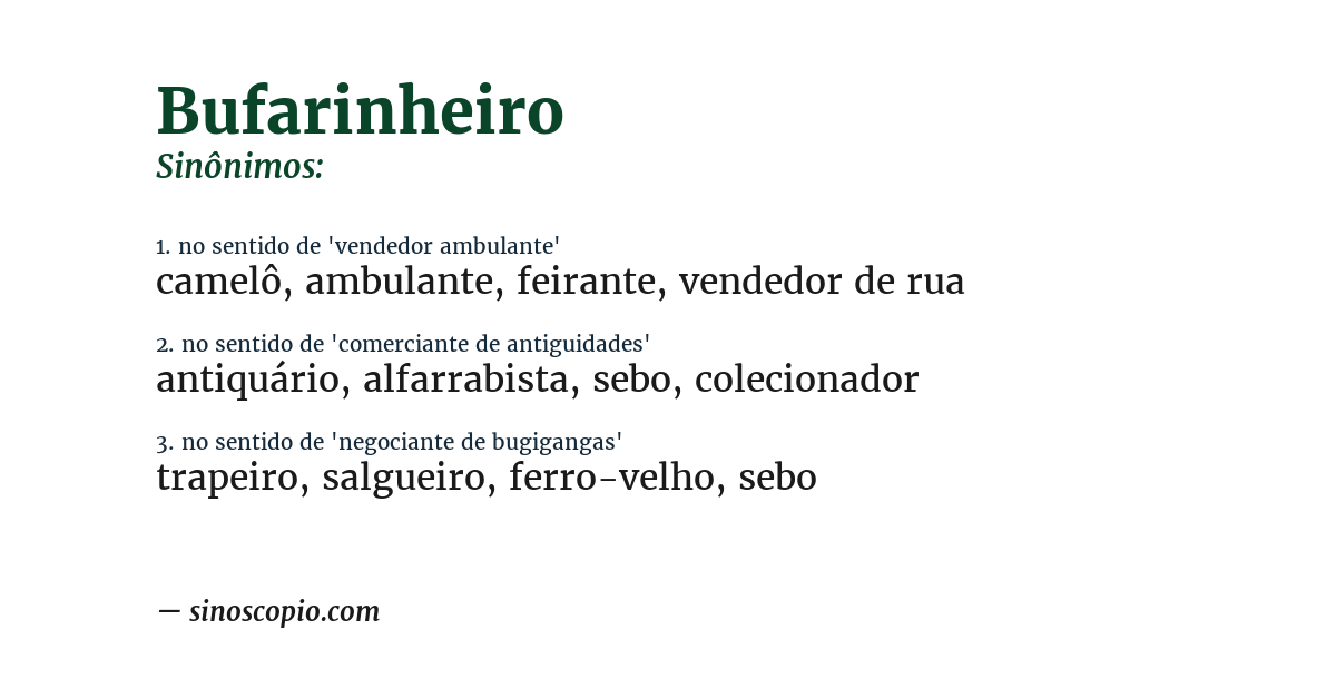 Sinônimo de bufarinheiro