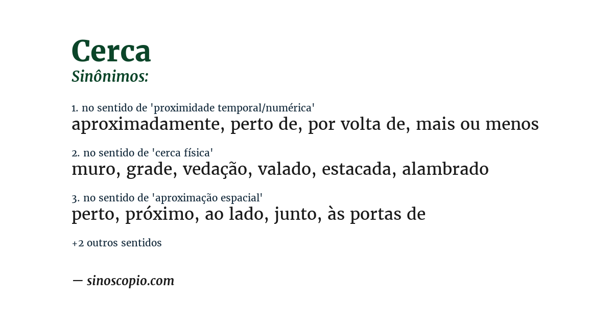 Sinônimo de cerca