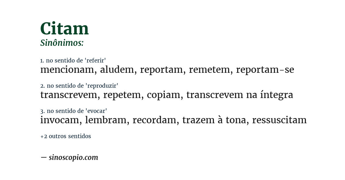 Sinônimo de citam