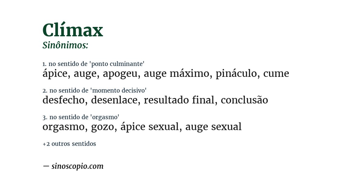 Sinônimo de clímax