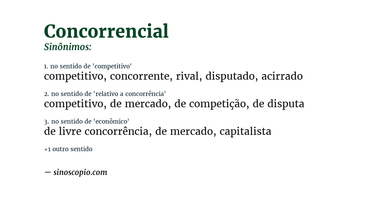 Sinônimo de concorrencial