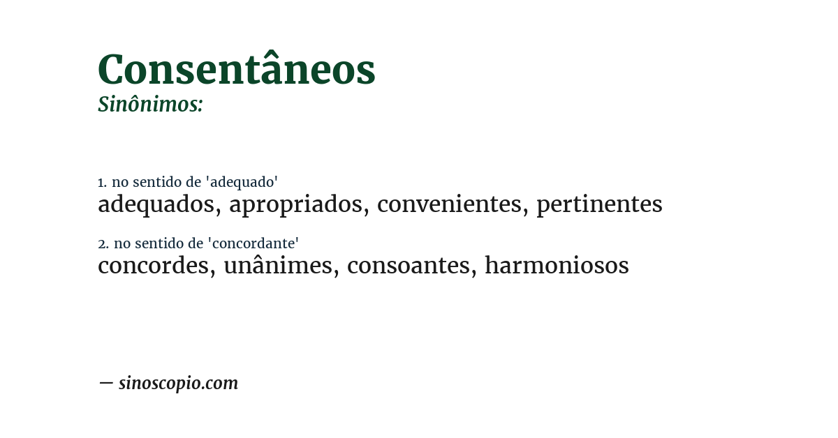 Sinônimo de consentâneos