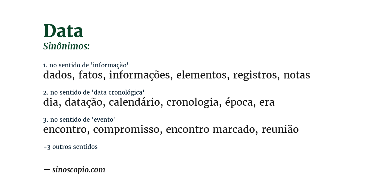 Sinônimo de data