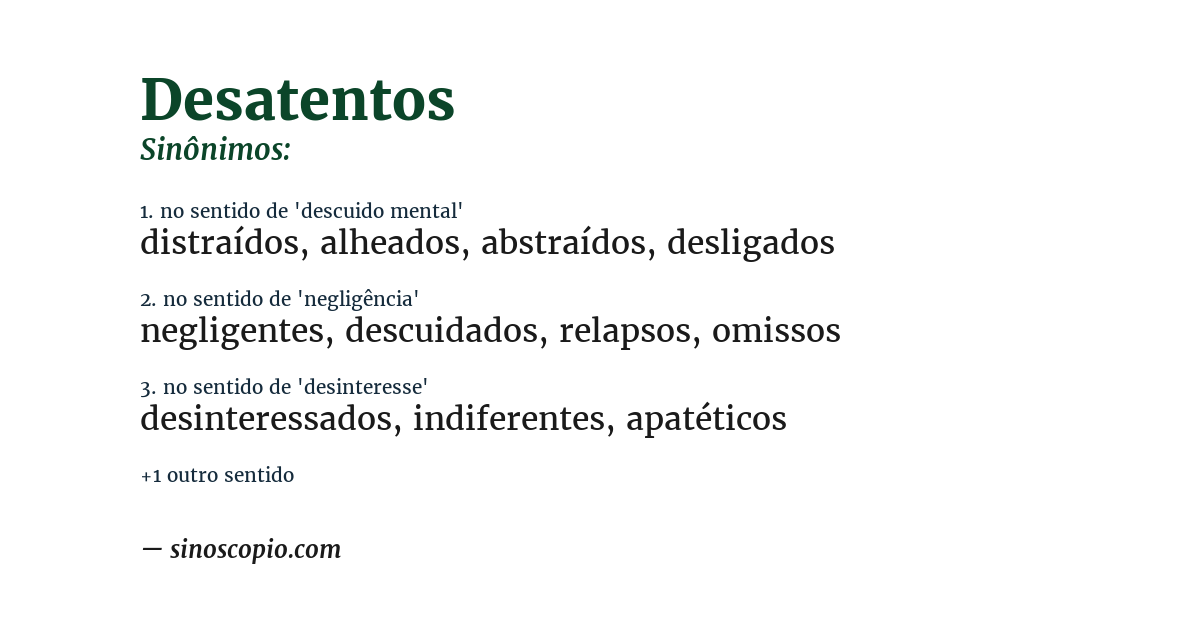 Sinônimo de desatentos