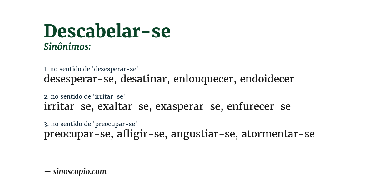 Sinônimo de descabelar-se
