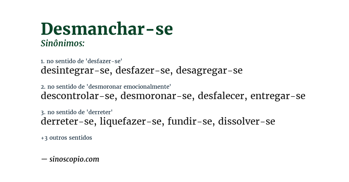 Sinônimo de desmanchar-se