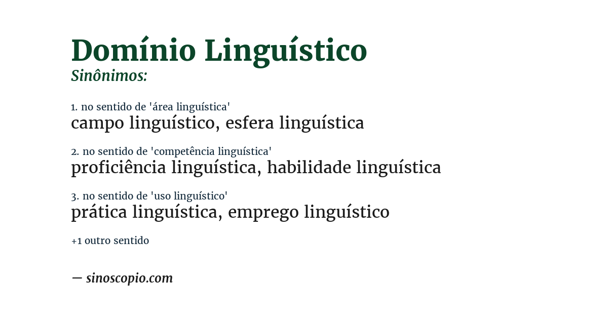 Sinônimo de domínio linguístico