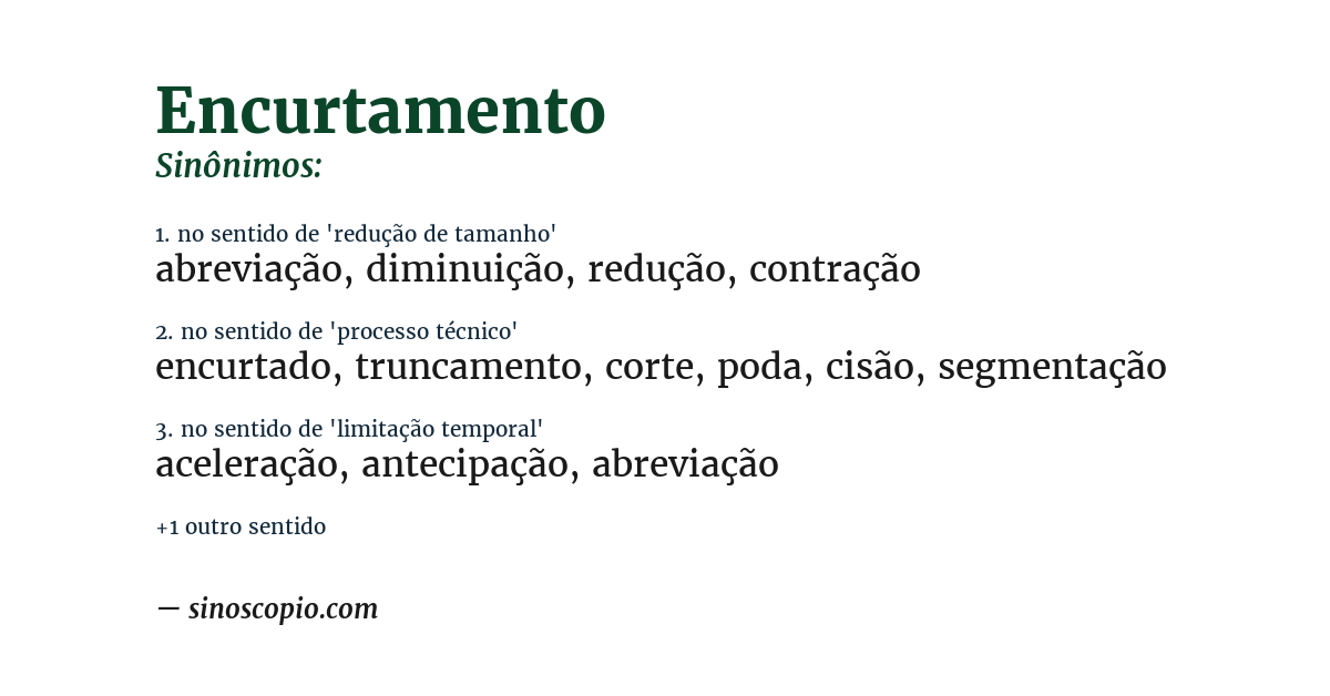 Sinônimo de encurtamento