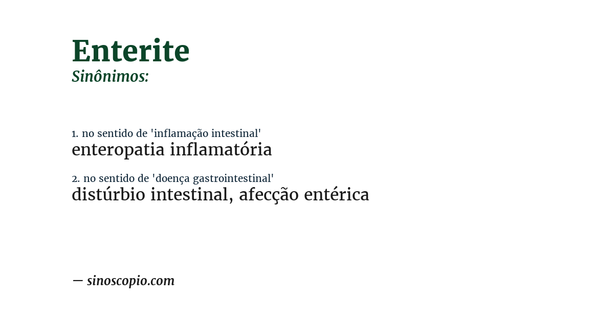 Sinônimo de enterite