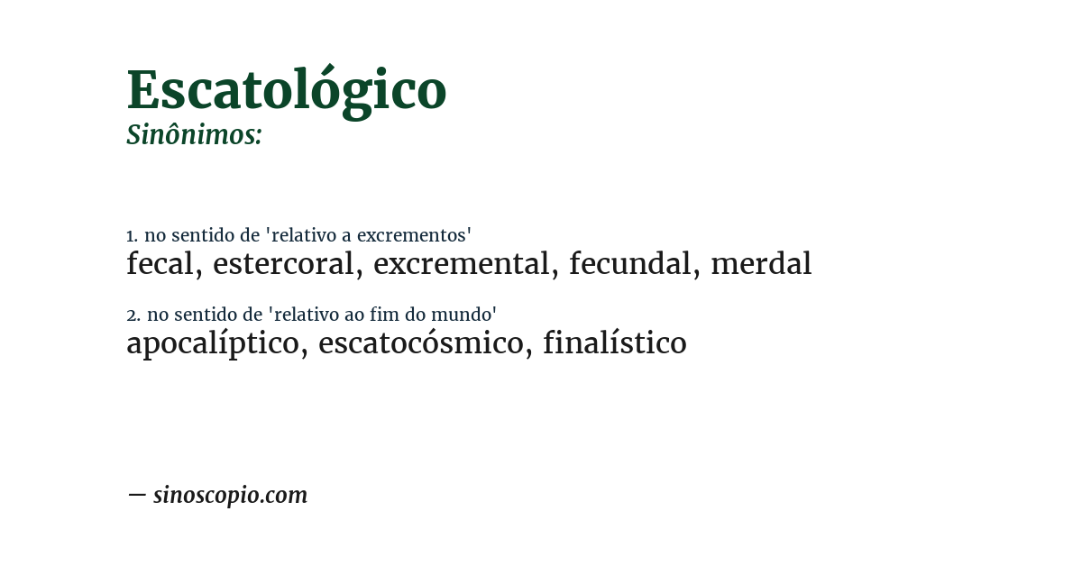 Sinônimo de escatológico