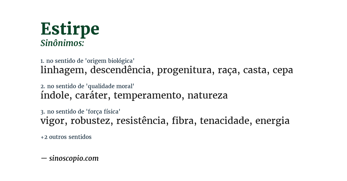 Sinônimo de estirpe