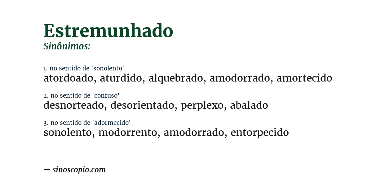 Sinônimo de estremunhado