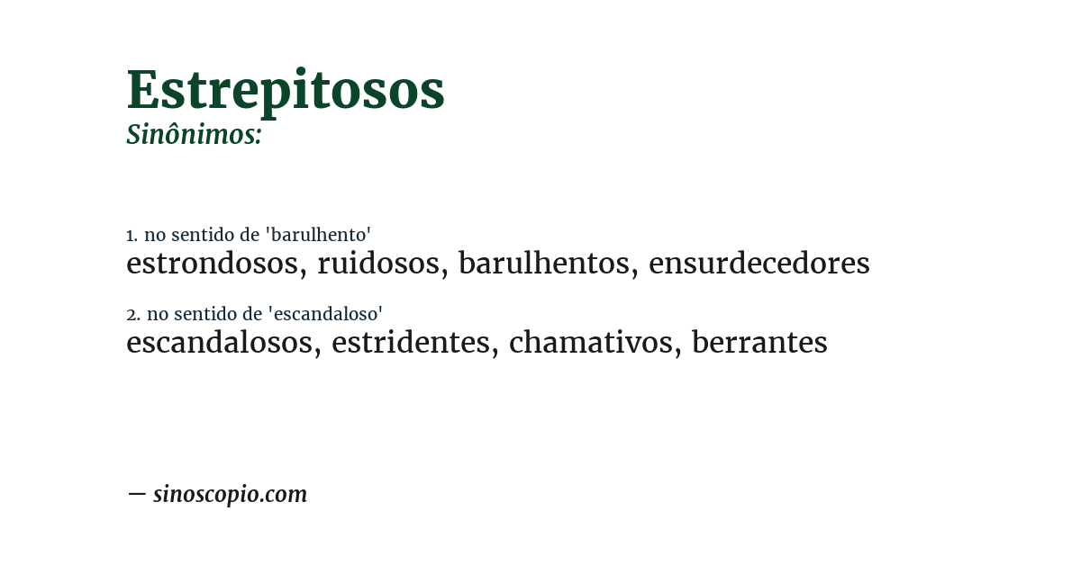 Sinônimo de estrepitosos