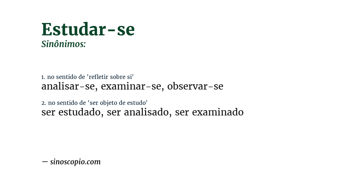 Sinônimo de estudar-se