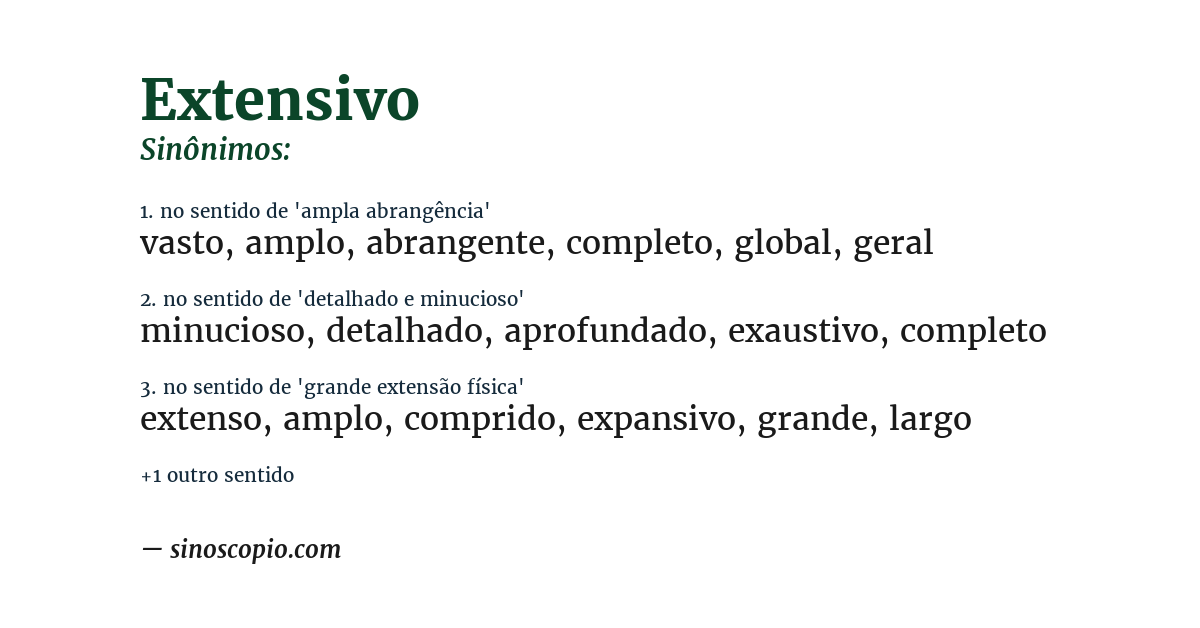 Sinônimo de extensivo