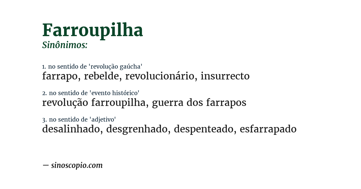 Sinônimo de farroupilha