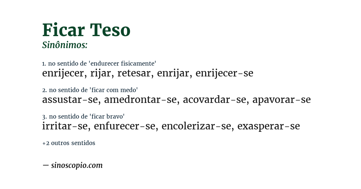 Sinônimo de ficar teso