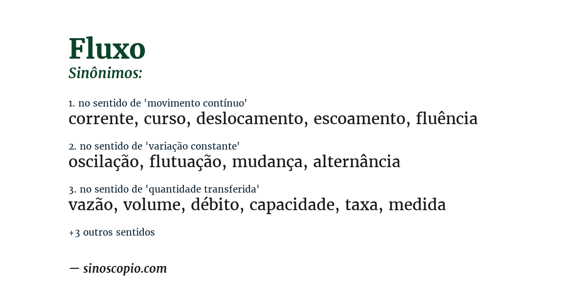Sinônimo de fluxo