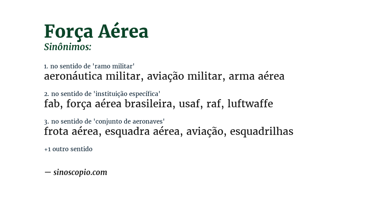 Sinônimo de força aérea
