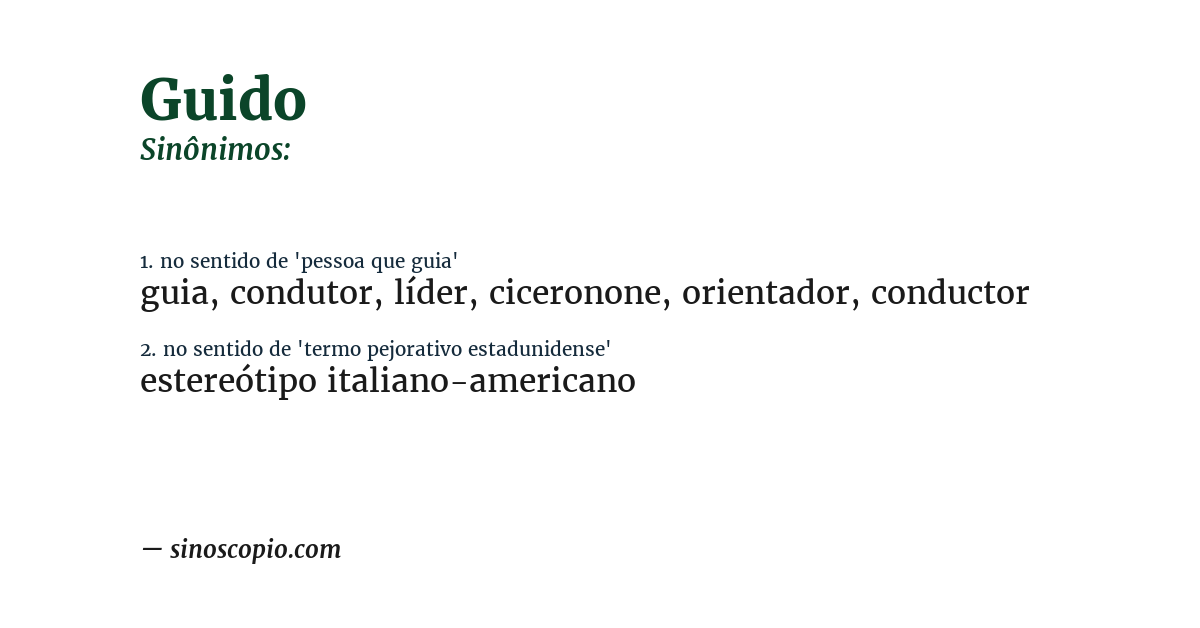 Sinônimo de guido